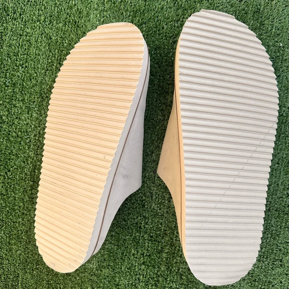 Zara Beige Suede Slip-On Sandals